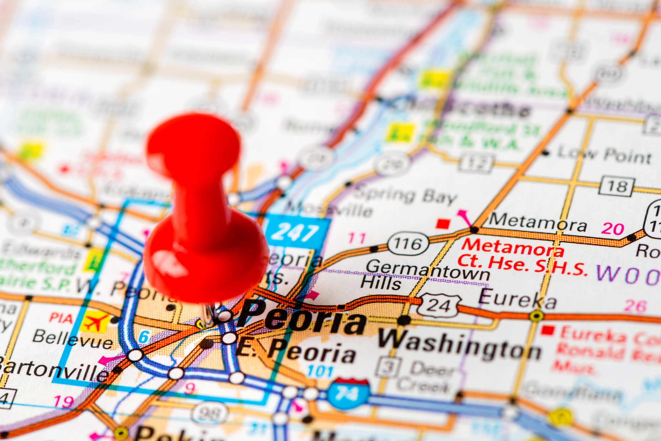 A map of Peoria IL